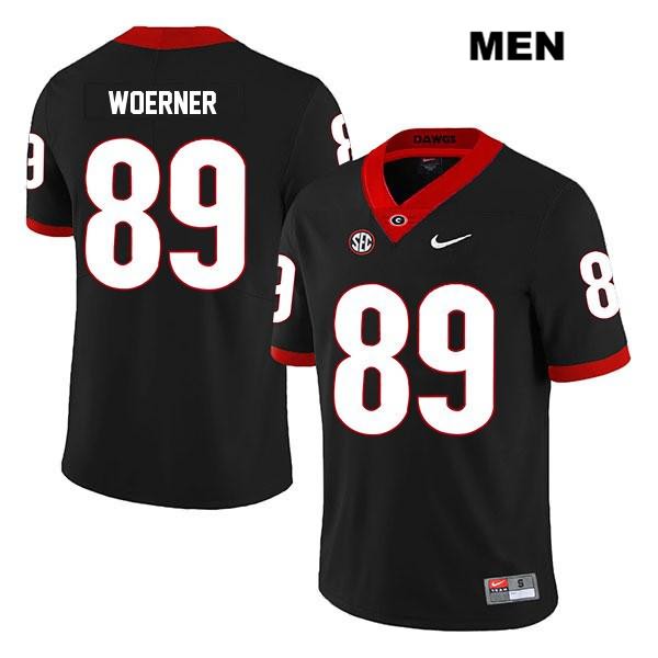Georgia Bulldogs Men's Charlie Woerner #89 NCAA Legend Authentic Black Nike Stitched College Football Jersey OCO1656MG